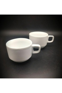 فنجان سفید هتلی رلیف