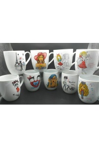 ماگ یک رو چاپ نسترن (طرح دختر)