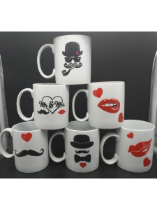 ماگ یک رو چاپ نسترن (طرح لب و سیبیل)