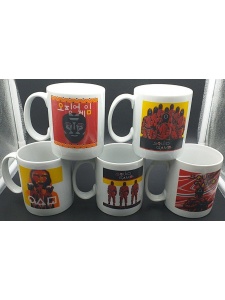 ماگ نسترن یک رو چاپ (طرح مکعب)