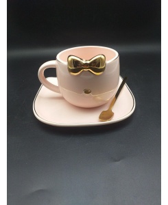 ماگ سرامیکی کیتی زیره و قاشق دار