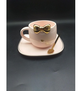 ماگ سرامیکی کیتی زیره و قاشق دار