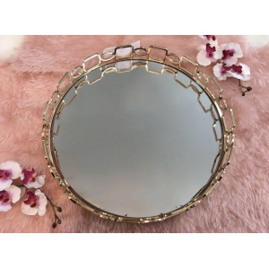 سینی دایره سایز بزرگ ساخت چین آب طلا خورده رنگ ثابت