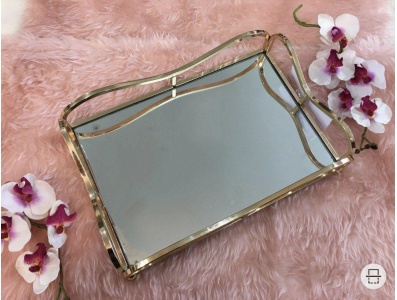 سینی مستطیل سایز کوچک ساخت چین آب طلا خورده رنگ ثابت