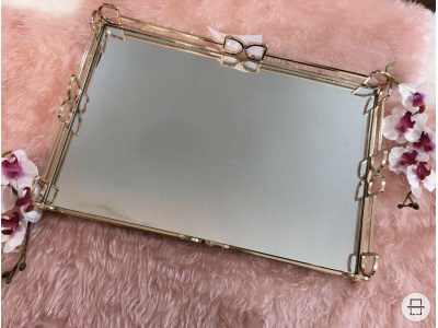 سینی مستطیل سایز بزرگ ساخت چین آب طلا خورده رنگ ثابت