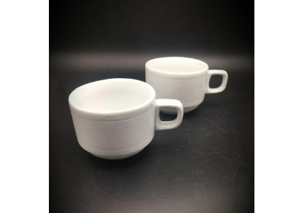 فنجان سفید هتلی رلیف