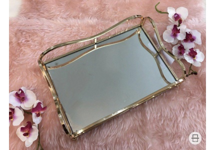 سینی مستطیل سایز کوچک ساخت چین آب طلا خورده رنگ ثابت