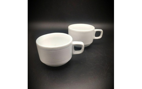 فنجان سفید هتلی رلیف