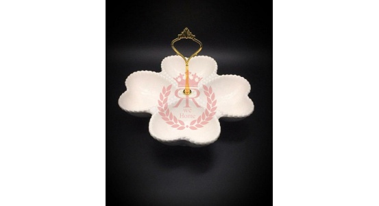 اردوخوری قلبی چهارتایی نگینی دسته دار