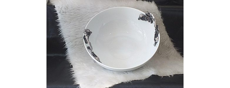 کاسه23 دیپلمات سفید دسته پیوتر